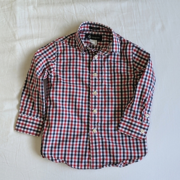 Crewcuts by J Crew long sleeve Thompson gingham dress shirt 3T toddler boys - Picture 1 of 7
